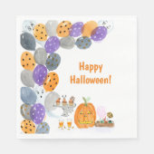 Waterverf Happy Halloween Kostuum Feest Servet (Voorkant)