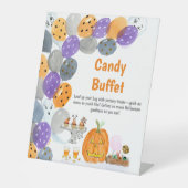 Waterverf Happy Halloween Kostuum Snoep Buffet Reclamebord Met Voetstuk (Voorkant)