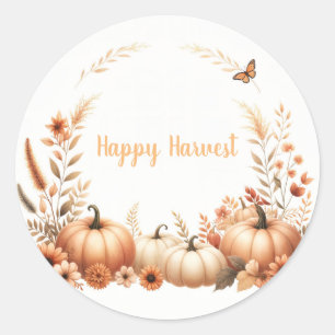 Waterverf Happy Harvest Ronde Sticker