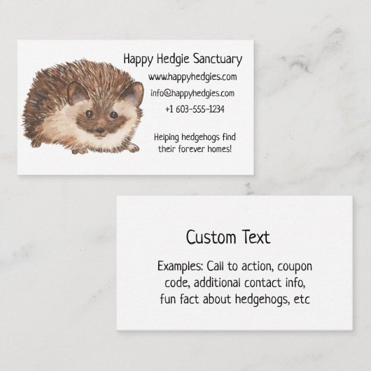 Waterverf Happy Hedegel Visitekaartje (Voorkant / Achterkant)