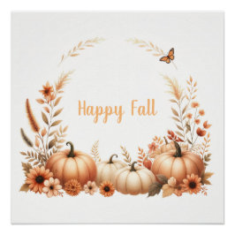 Waterverf Happy Herfst Perfect Poster