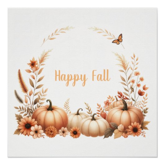 Waterverf Happy Herfst Perfect Poster (Voorkant)