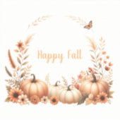 Waterverf Happy Herfst Sticker (Voorkant)