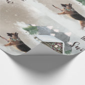 Waterverf Happy Holiday Scene bij de Duitse herder Cadeaupapier (Hoek)