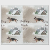 Waterverf Happy Holiday Scene bij de Duitse herder Cadeaupapier (Vlak)