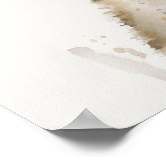 Waterverf Happy Lion Baby Nursery Oerwoud Safari Poster (Hoek)