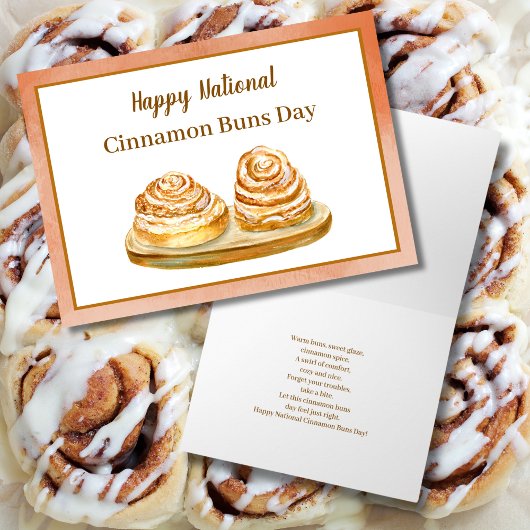 Waterverf Happy National Cinnamon Buns 4 okt Kaart