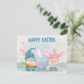 Waterverf Happy Paasgnomen Briefkaart (Staand voorkant)