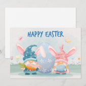 Waterverf Happy Paasgnomen Feestdagenkaart (Voorkant / Achterkant)
