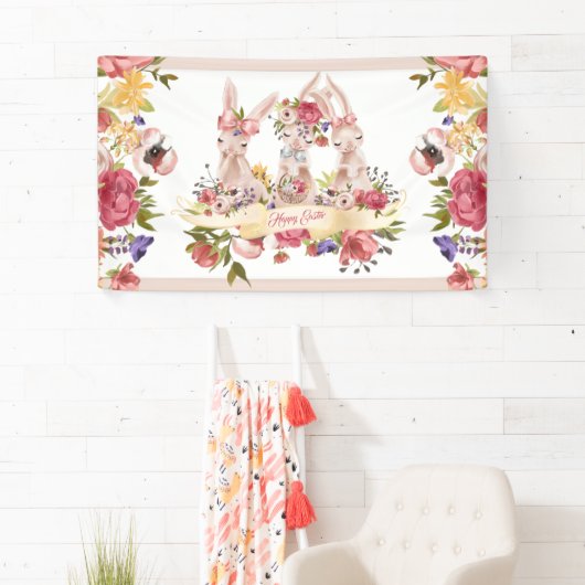 Waterverf Happy Paaster Bunny Spandoek (Insitu)