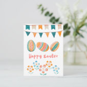 Waterverf Happy Pasen Briefkaart (Staand voorkant)