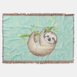 Waterverf Happy Sloth Deken