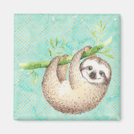 Waterverf Happy Sloth Magneet