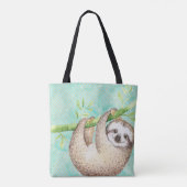 Waterverf Happy Sloth Tote Bag (Achterkant)