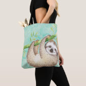 Waterverf Happy Sloth Tote Bag (Dichtbij)