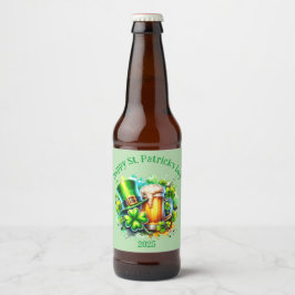 Waterverf Happy St. Patrick's Day Party accessoire Bier Etiket