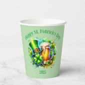 Waterverf Happy St. Patrick's Day Party accessoire Papieren Bekers (Achterkant)