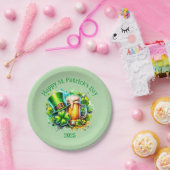 Waterverf Happy St. Patrick's Day Party accessoire Papieren Bordje (Feest)