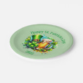 Waterverf Happy St. Patrick's Day Party accessoire Papieren Bordje (Gekanteld)