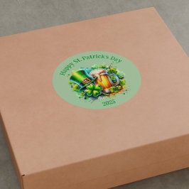 Waterverf Happy St. Patrick's Day Party accessoire Ronde Sticker