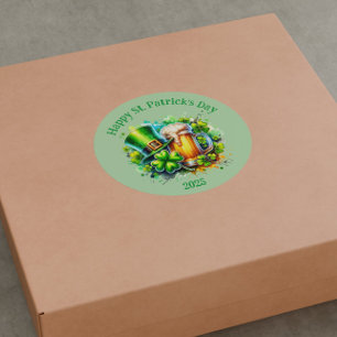 Waterverf Happy St. Patrick's Day Party accessoire Ronde Sticker