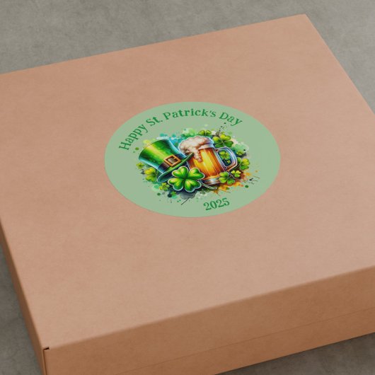 Waterverf Happy St. Patrick's Day Party accessoire Ronde Sticker
