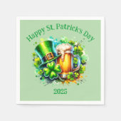 Waterverf Happy St. Patrick's Day Party accessoire Servet (Voorkant)