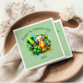 Waterverf Happy St. Patrick's Day Party accessoire Servet