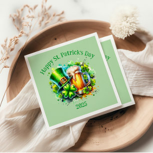 Waterverf Happy St. Patrick's Day Party accessoire Servet