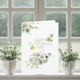 Waterverf Happy St. Patrick's Day Shamrock Bloemen Kaart