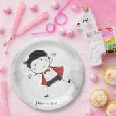 Waterverf Happy Stick Boy Red Cape Mooi Papieren Bordje (Feest)