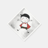 Waterverf Happy Stick Boy Red Cape Mooi Servet (Hoek)