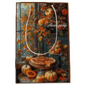 Waterverf Happy Thanksgiving herfstbladeren Medium Cadeauzakje (Voorkant)