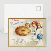 Waterverf Happy Thanksgiving Illustratie Feestdagenkaart (Voorkant / Achterkant)