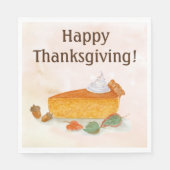 Waterverf Happy Thanksgiving Pumpkin Pie Paper Pl Servet (Voorkant)