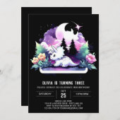 Waterverf Happy Triceratops Verjaardag Kaart (Voorkant / Achterkant)