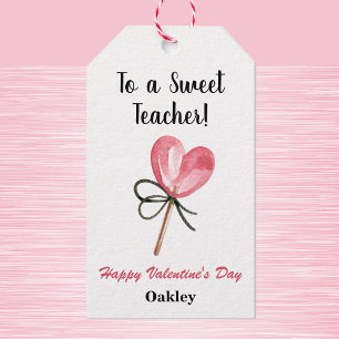 Waterverf Happy Valentijnsdag Teacher Gift Labels Cadeaulabel