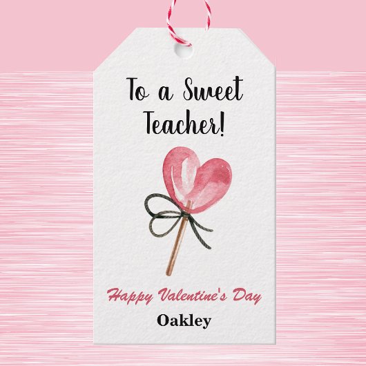 Waterverf Happy Valentijnsdag Teacher Gift Labels Cadeaulabel