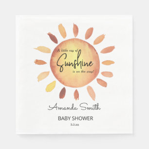 Waterverf Happy Yellow Sun Baby shower Servet