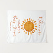 Waterverf Happy Yellow Sun Baby shower Welkom Wandkleed (Voorkant (horizontaal))