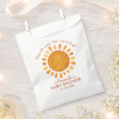Waterverf Happy Yellow Sun Dank u Baby shower Bedankzakje (Geknipt)