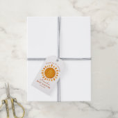 Waterverf Happy Yellow Sun Dank u Baby shower Cadeaulabel (Met Touw)