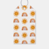 Waterverf Happy Yellow Sun Dank u Baby shower Cadeaulabel (Achterkant)