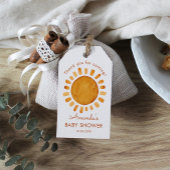 Waterverf Happy Yellow Sun Dank u Baby shower Cadeaulabel
