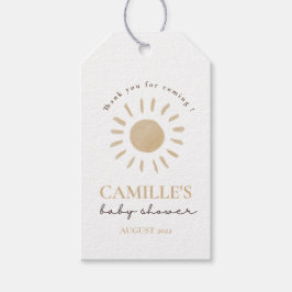 Waterverf Happy Yellow Sun Dank u Baby shower Cadeaulabel