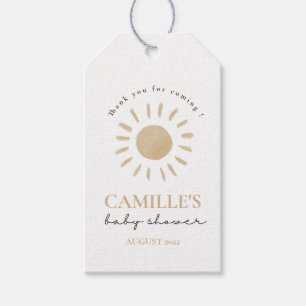 Waterverf Happy Yellow Sun Dank u Baby shower Cadeaulabel