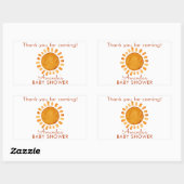 Waterverf Happy Yellow Sun Dank u Baby shower Rechthoekige Sticker (Vel)