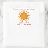 Waterverf Happy Yellow Sun Dank u Baby shower Rechthoekige Sticker (Tas)