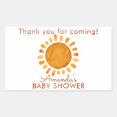Waterverf Happy Yellow Sun Dank u Baby shower Rechthoekige Sticker (Voorkant)