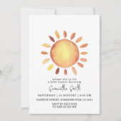 Waterverf Happy Yellow Sunshine Baby shower Kaart (Voorkant)